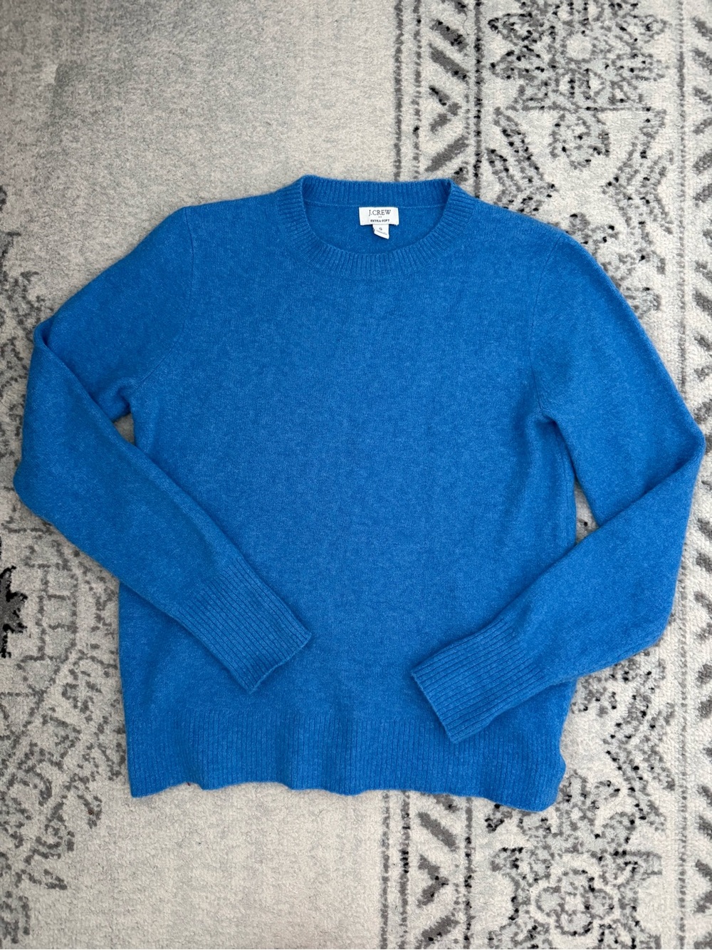 J Crew Extra Soft Blue Crewneck Sweater